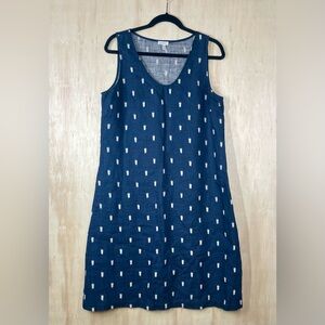 Garnet Hill Mini A-line Linen Dress Womens Sleeveless Size 10